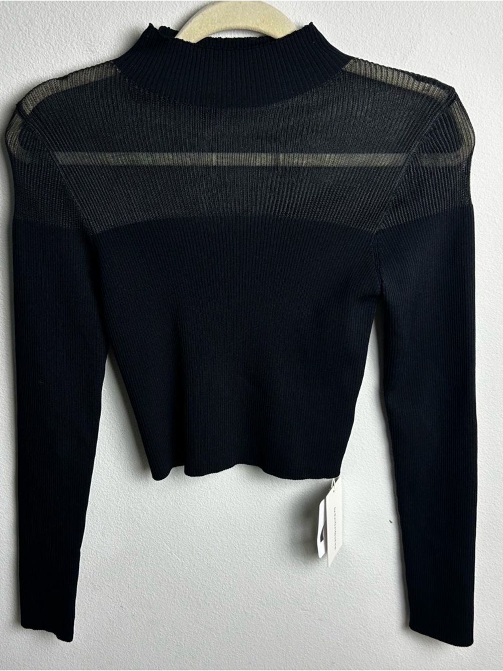 NWT Commense black long-sleeve sweater rib knit blouse black size: L - Picture 10 of 10